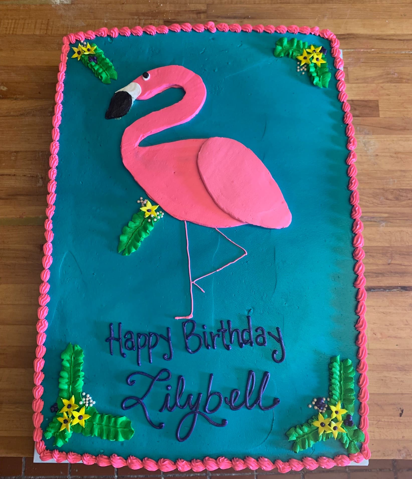 Tropical Flamingo Sheet Cake